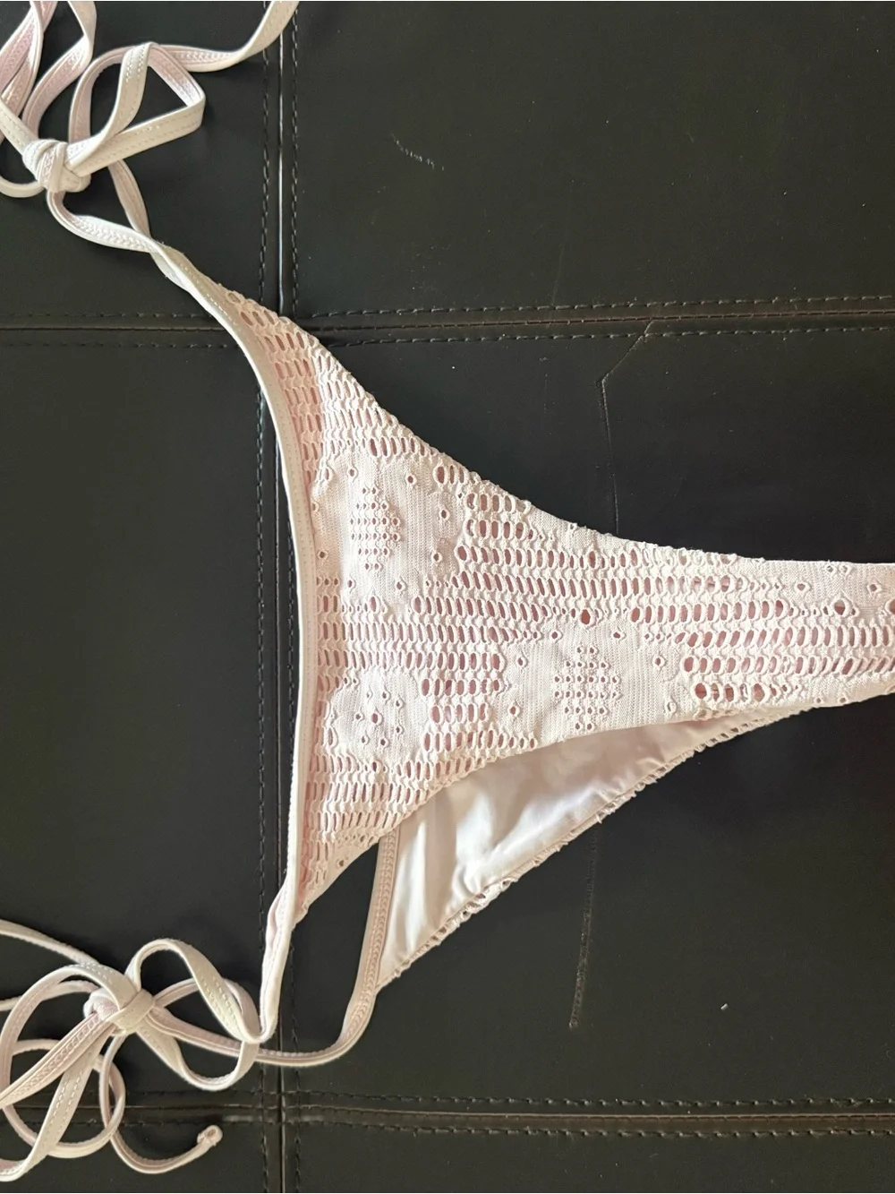 Frankie's Bikinis Pink Crochet Tie-Side Bikini